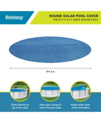Round Solar Cover for 15' and 16' Above Ground Pools, Blue (Cover Only)