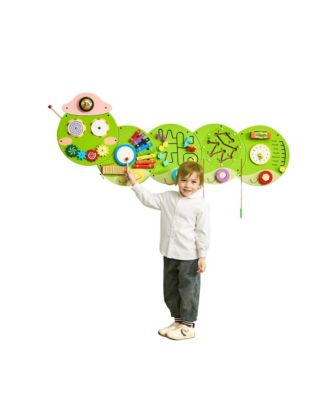Caterpillar Activity Wall Busy Board Panels, 12 Activities, Montessori Sensory Wall Toy for Kids 3-12 Years