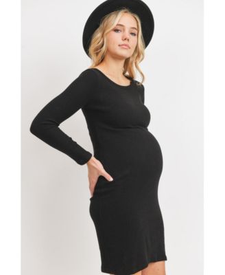 Maternity Ribbed Knit Long Sleeve Dress