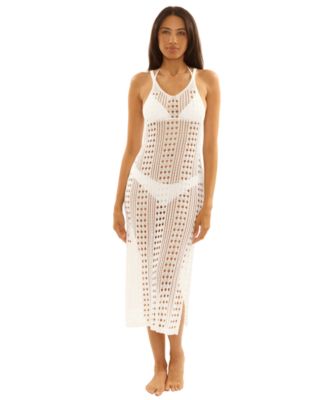 Women's Crochet Scoop Neck Cover-Up Dress