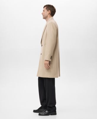 Men's Long Double-Breasted Wool Coat