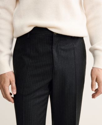 Men's Virgin Wool Regular-Fit Pinstripe Pants