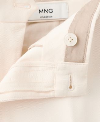 Men's Regular Fit Pleated Cotton Pants