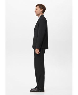 Men's Pleated Straight-Leg Suit Pants