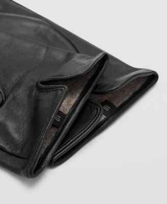 Men's Stitching Detail Leather Gloves