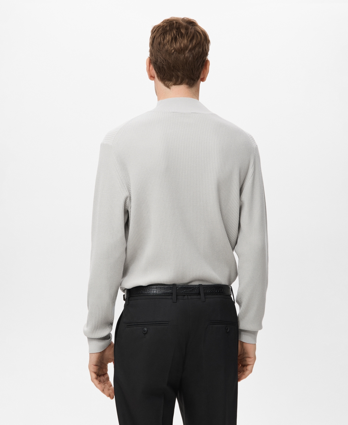 Mango Men's Ribbed Turtleneck Sweater