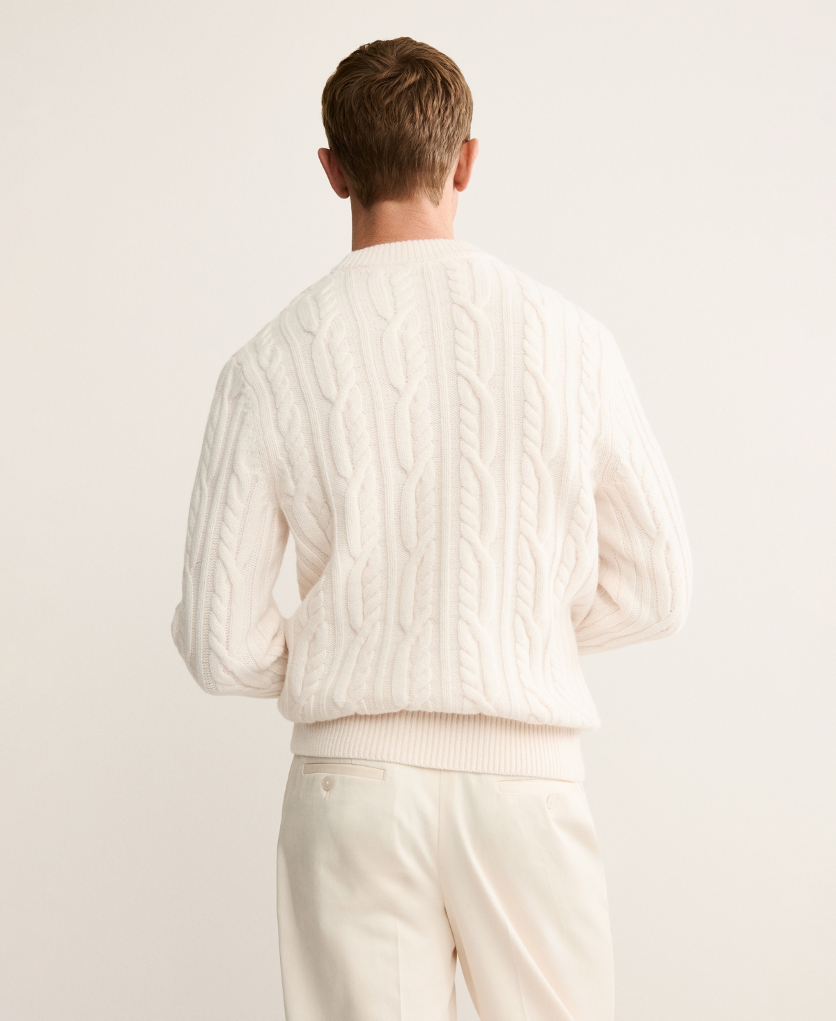 Mango Men's Wool Braided Sweater