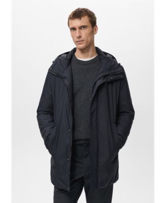 Men's Detachable Water-Repellent Quilted Parka