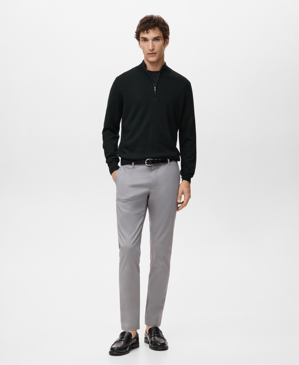 Mango Men's Perkins Neck Wool Sweater