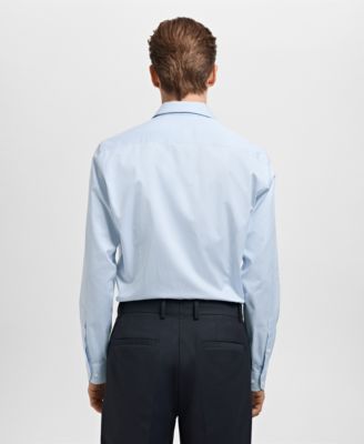 Men's Striped-Print Slim-Fit Dress Shirt