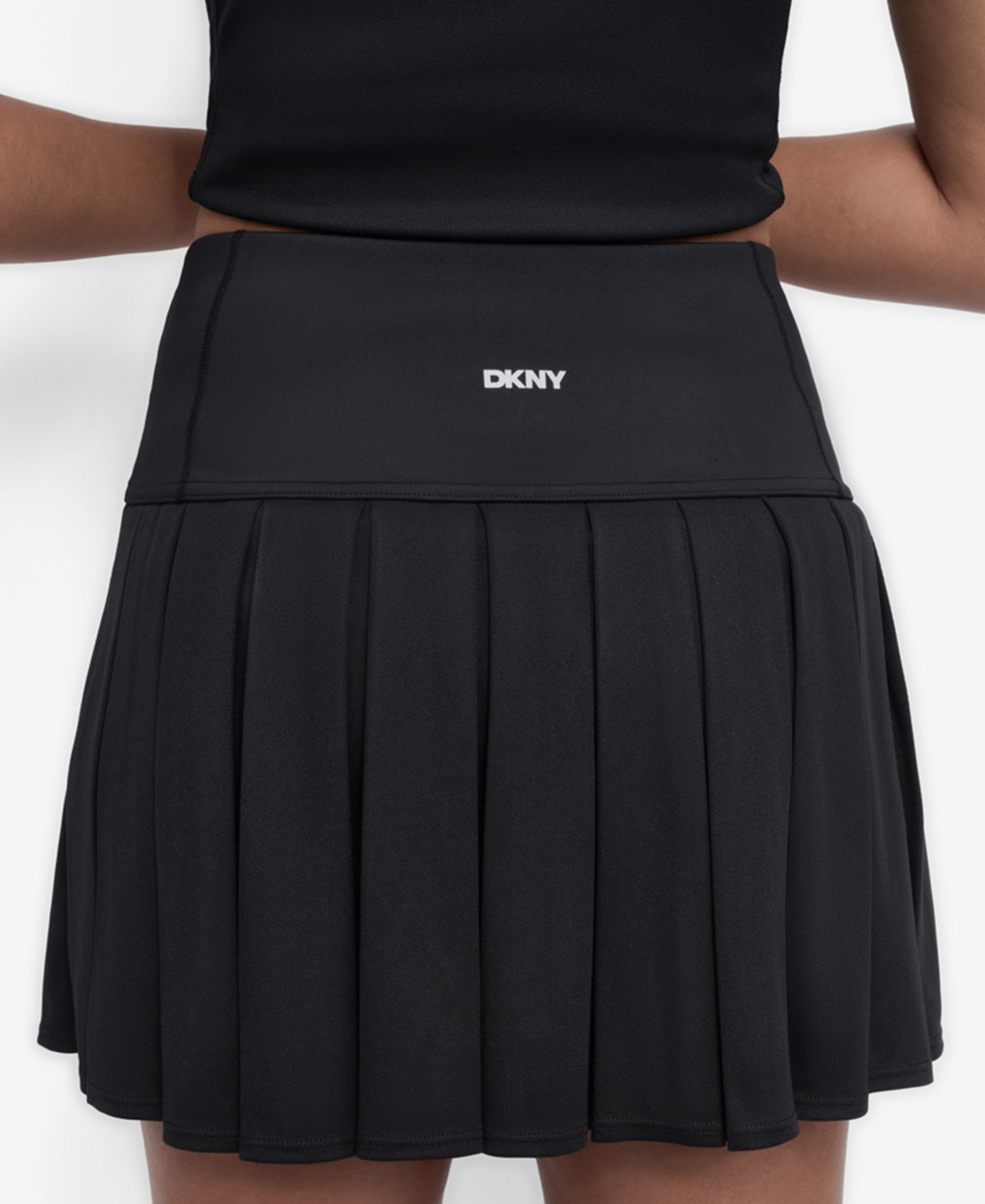Женская юбка-шорты DKNY Sport DKNY Court Pique Pleated Tennis Skort, цвет: Чёрный — фото 6