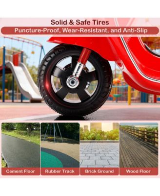 6V 2 MPH Kids Ride-On Motorcycle with Training Wheels, Foot Pedal Drive & MP3 Player