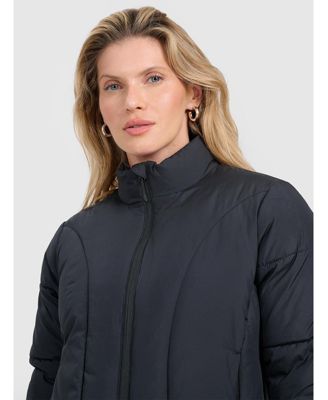 Women's down jacket with synthetic filling - black