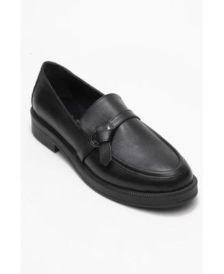 Forever & Always Women's Shoes Galea Buckled Leather Loafers