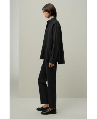 Women's Silk-Wool Oversized Warm Shirt