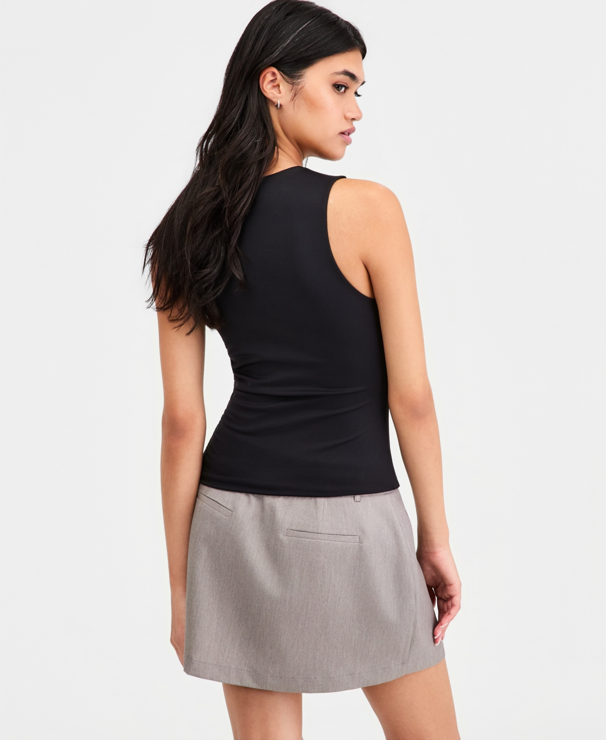 Bar Iii Women's Sleeveless Ruched Top, Macy's Exclusive