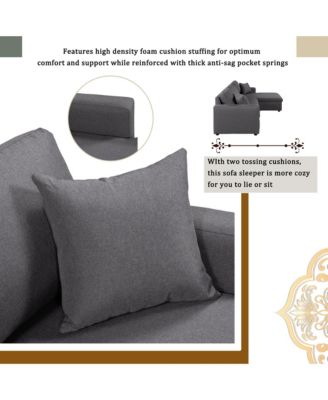 Sleeper Sectional Sofa with Storage and Cushions