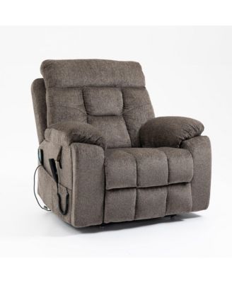 Electric Lift Recliner Chair with Heating and Massage, Power Lift Sofa Chair with 2 Cup Holders, Storage Pocket, 2 remote controls