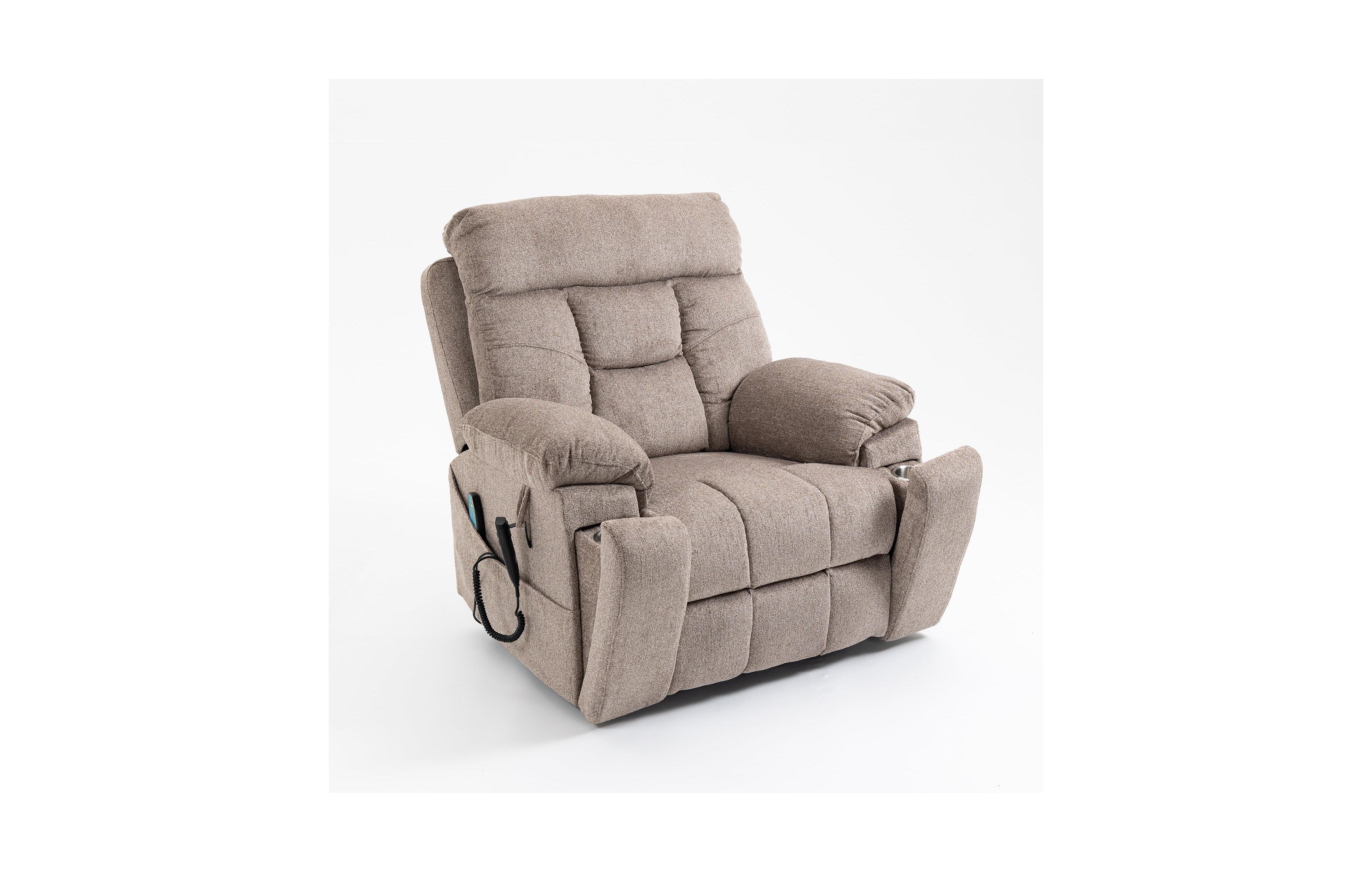 Boyel Living Electric Lift Recliner Chair with Heating and Massage, Power Lift Sofa Chair with 2 Cup Holders, Storage Pocket, 2 remote controls