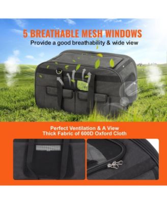 Rolling Pet Carrier with Telescopic Handle, Holds up to 35 lbs., Black