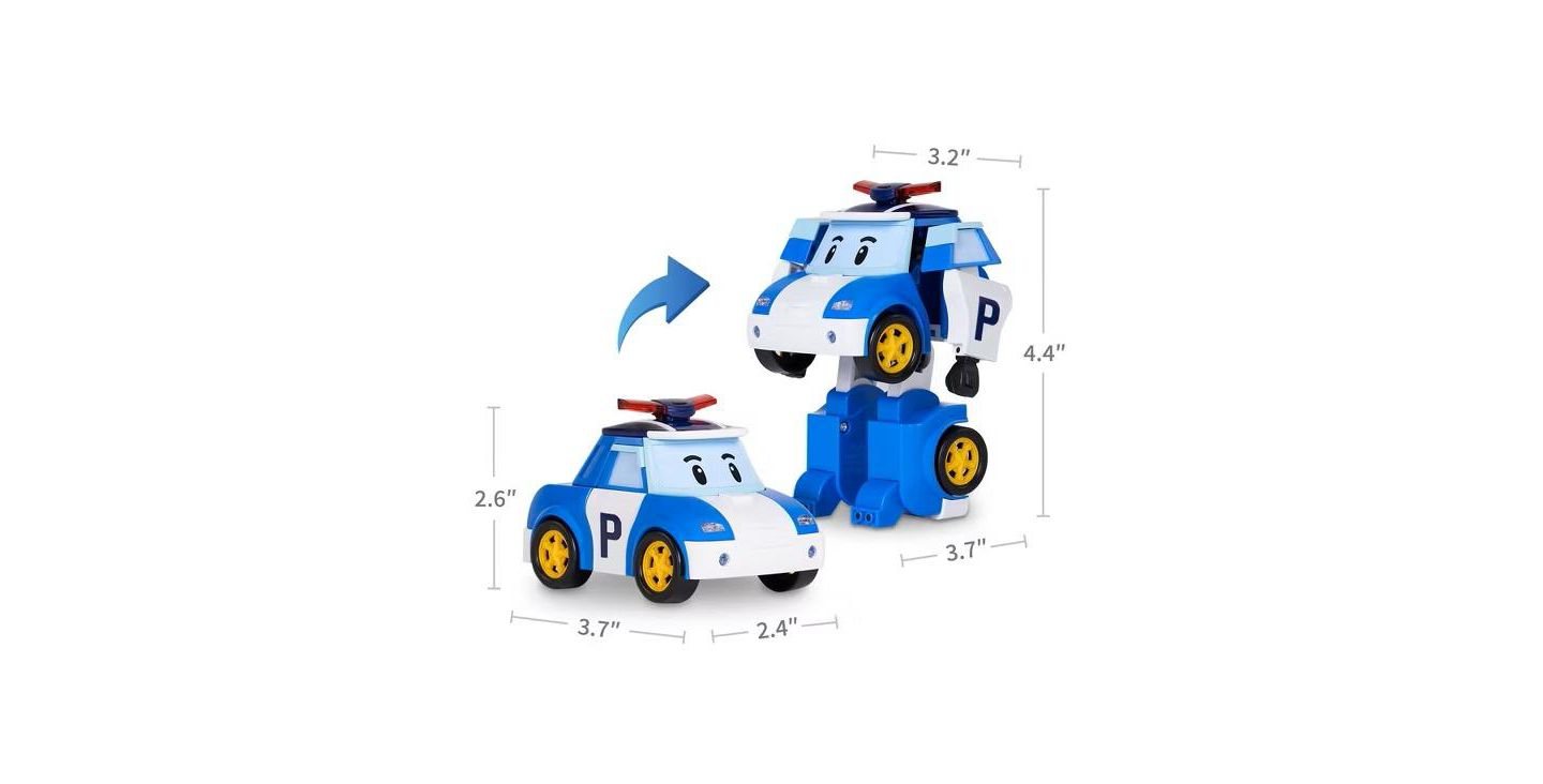 Детские фигурки Robocar Poli 2PCS 4" Transforming Robots (POLI & ROY) - Emergency Rescue Vehicle Action Figures Kids Educational Pretend Play Toy — фото 2
