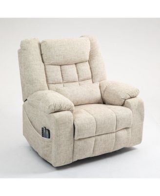 Chenille Power Lift Recliner Chair with Heat and Massage, 4 OKIN Motors, Lift Chair with Adjustable Headrest and Lumbar