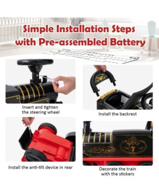 6V Electric Kids Ride On Car Toy Train with 16 Pieces Tracks