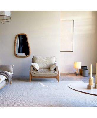 Woodnest armchair in solid oak and linen fabric, 1 seat