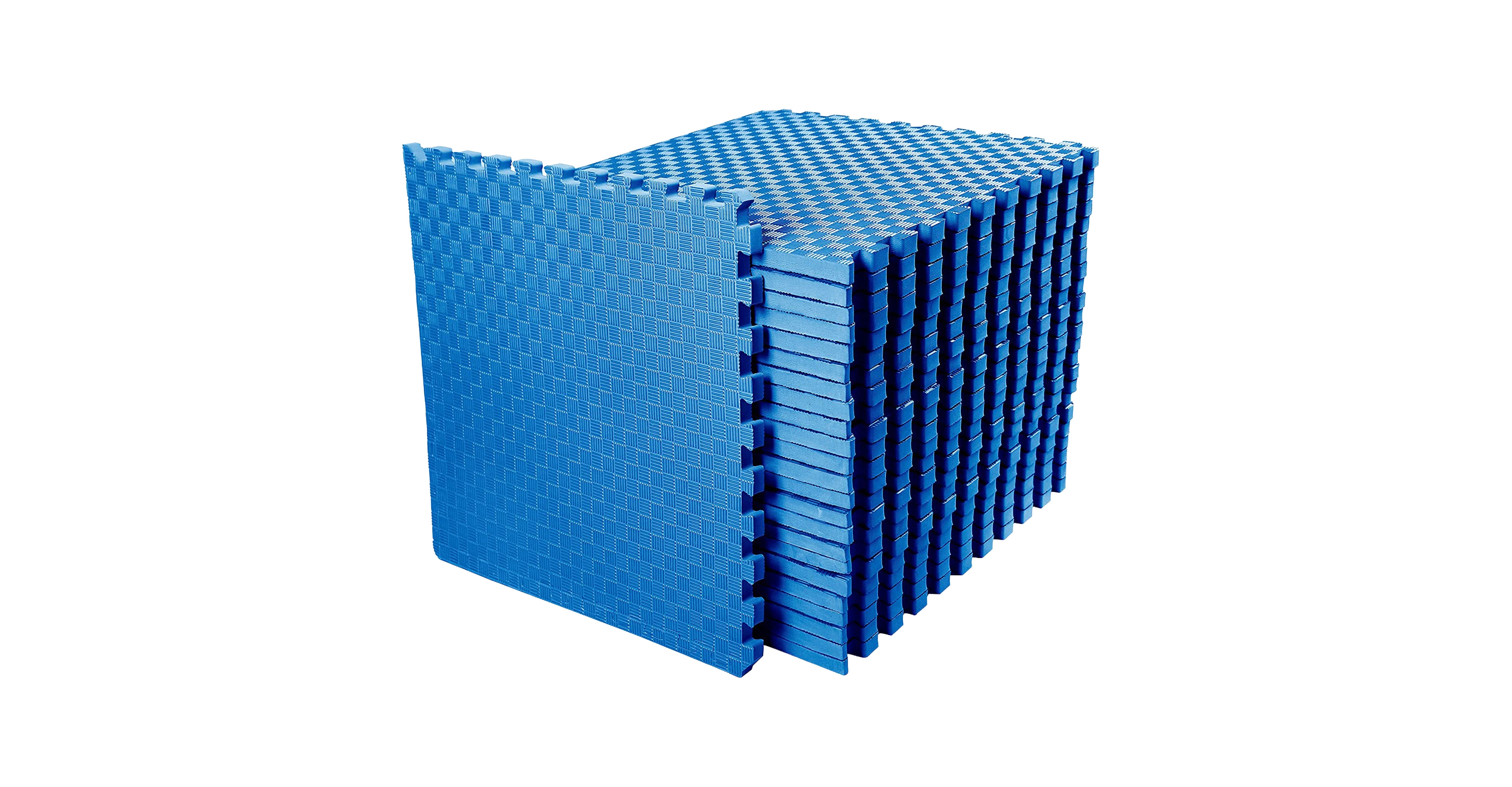 BalanceFrom Fitness 72 Sq Ft Interlocking Eva Foam Exercise Mat Tiles, Blue
