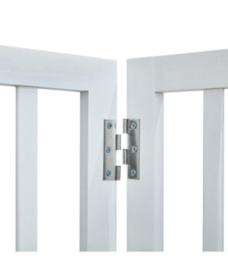 3-Panel Foldable Freestanding Pet Gate, 60" W x 24" H, White