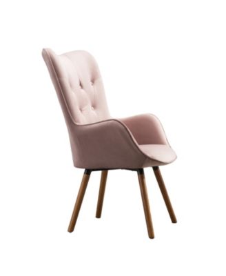 Contemporary Silky Velvet Tufted Button Back Accent Chair