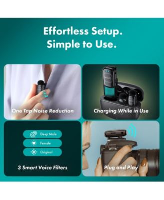 NanoMic Wireless Lavalier Microphone System with Charging Case (3.5mm) - for DSLR and Mirrorless Cameras