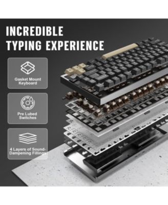 AL75 PRO 75% Wireless Mechanical Gaming Keyboard,Full Aluminum CNC,BT/2.4G/Wired,PBT Keycaps,Gasket Mounted Hot Swap,Custom RGB Backlight