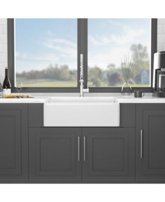 33x20x10inch White Farmhouse Sink Porcelain Ceramic Single Bowl Workstation Kitchen Sink