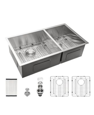 33x19x9inch Undermount Double Bowl Kitchen Sink Stainless Steel 16 Gauge 60 and 40