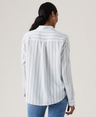 Women's Striped Point Collar Shirt