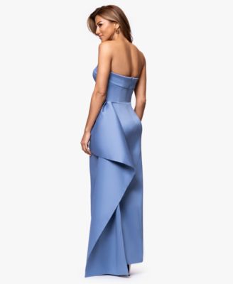 Women's Strapless Ruffle Long Dress