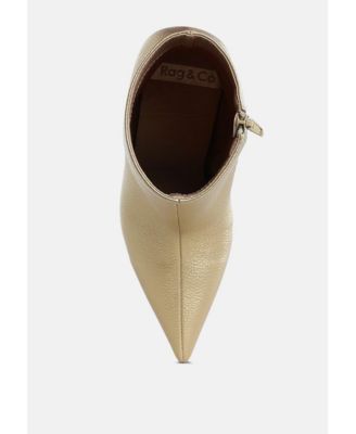Womens Farnak Metallic Pointed Toe Ankle Boots