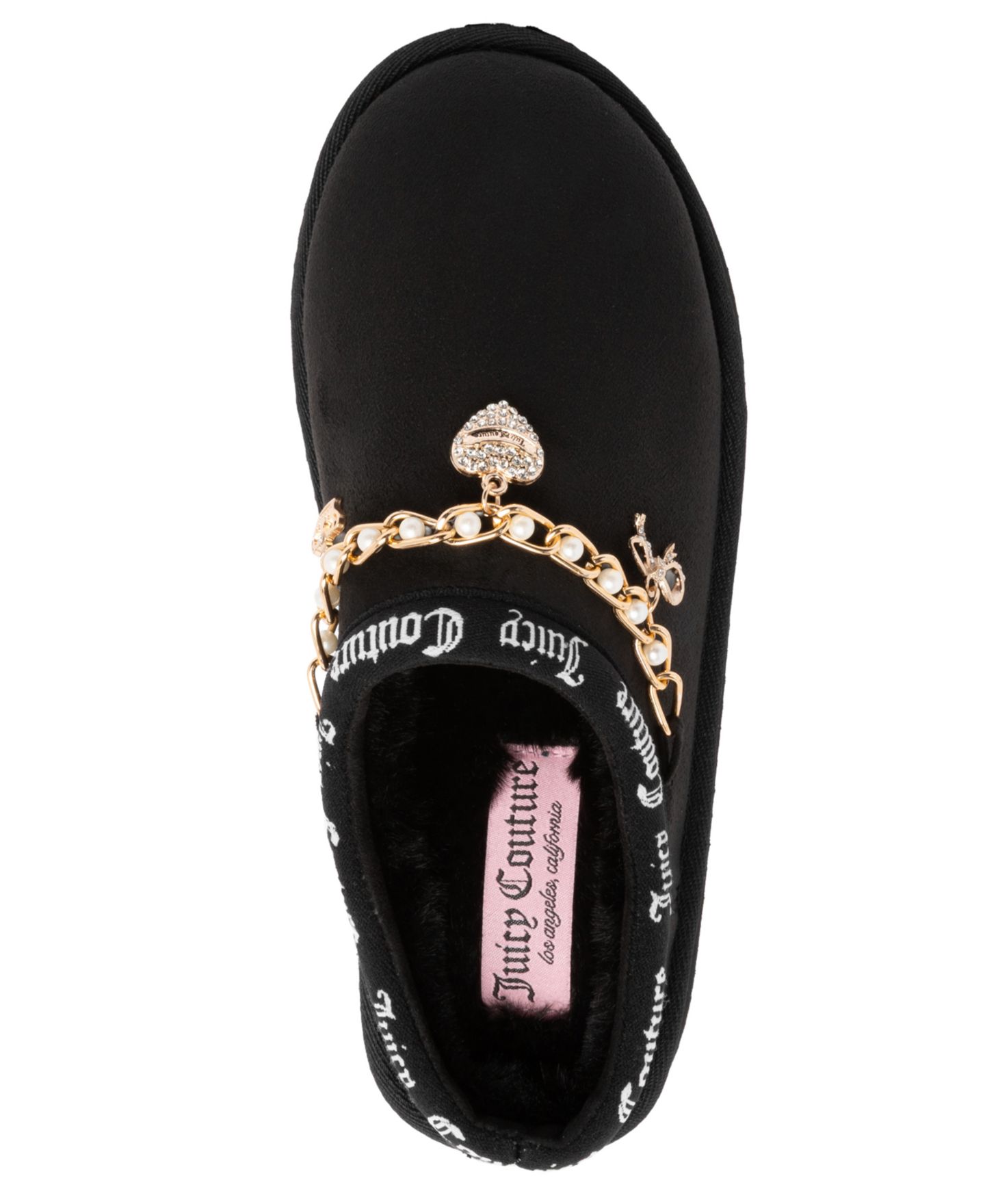 Женские тапочки Juicy Couture Orlagh Charm Round Toe Platform Slippers, цвет: Чёрный — фото 4