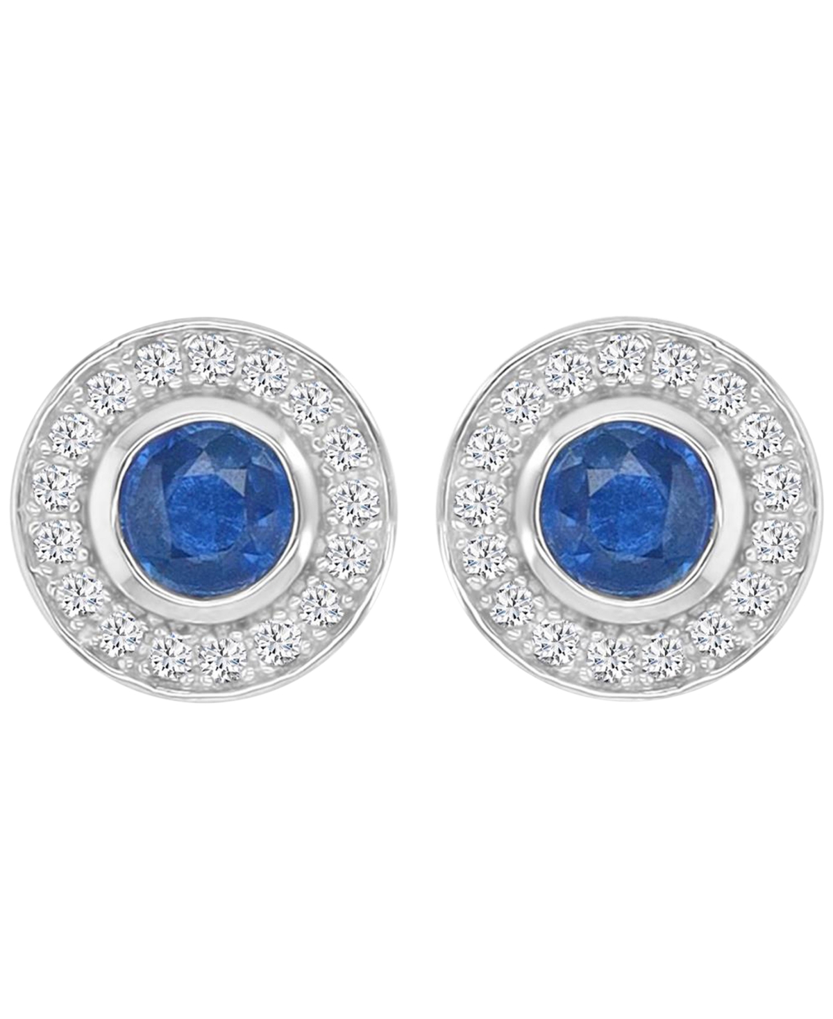 Macy's Sapphire & Diamond Circle Stud Earrings