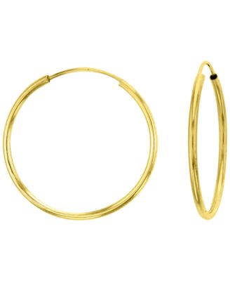 2-Pc. 14K Yellow Gold Solitaire Ball And Hoop Earrings Set