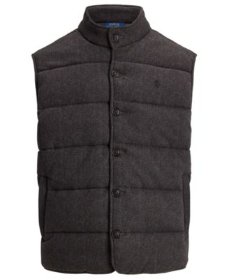 Men's Herringbone Print Estate Mock-Neck Rib Vest