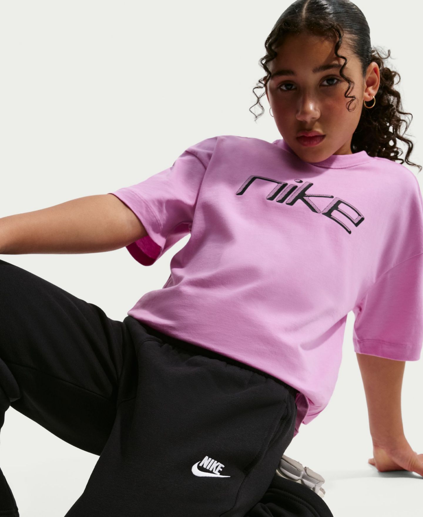 Детские брюки Nike Sportswear Loose Open-Hem, цвет: Чёрный — фото 3