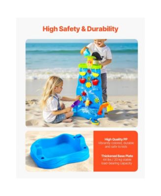 Sand and Water Table for Toddlers, Double-Sided Kids Activity Waterfall Playset with 37PCS Accessories