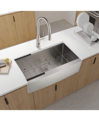 huluwat 33x21x10inch Farmhouse Apron Single Bowl Kitchen Sink Stainless Steel