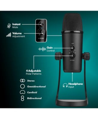 UM700 Desktop Studio USB Microphone with Stereo, Cardioid, Omnidirectional, and Bi-Directional Polar Patterns