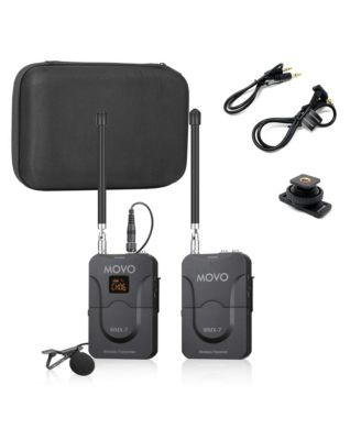 WMX-7 VHF 12-Channel Wireless Lavalier Microphone System Compatible with DSLR Cameras, Camcorders, Smartphones