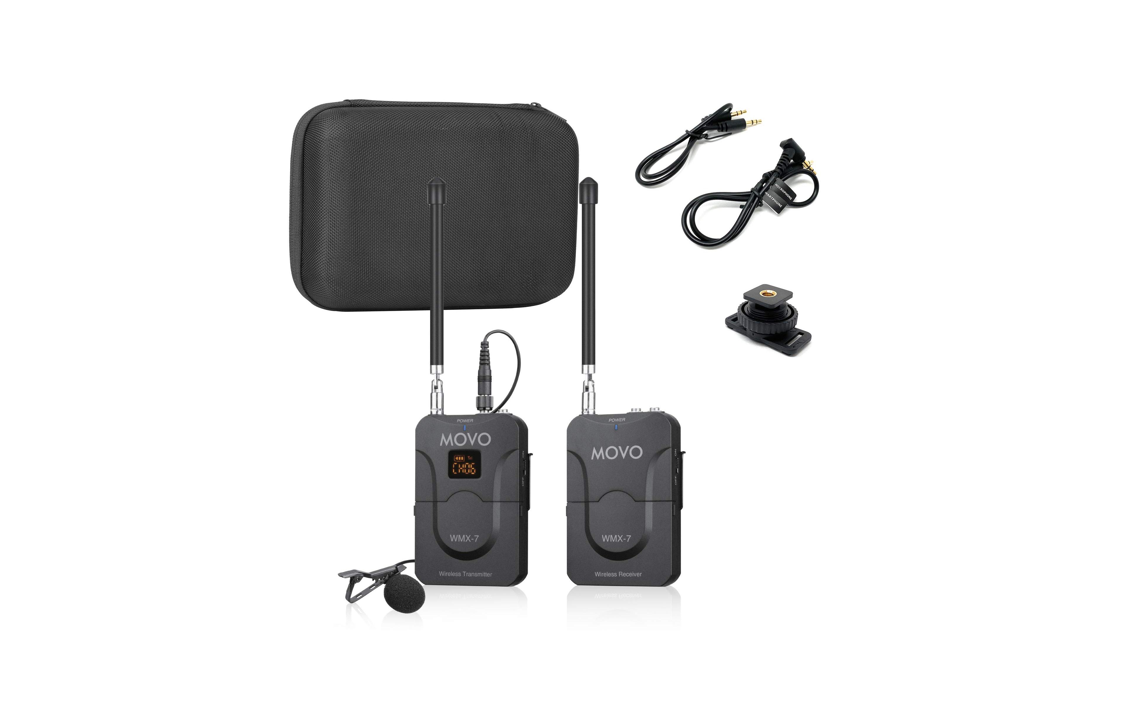 Movo Wmx-7 Wireless 12-Channel Lavalier Microphone System for Dslr Cameras, Camcorders, and Smartphones