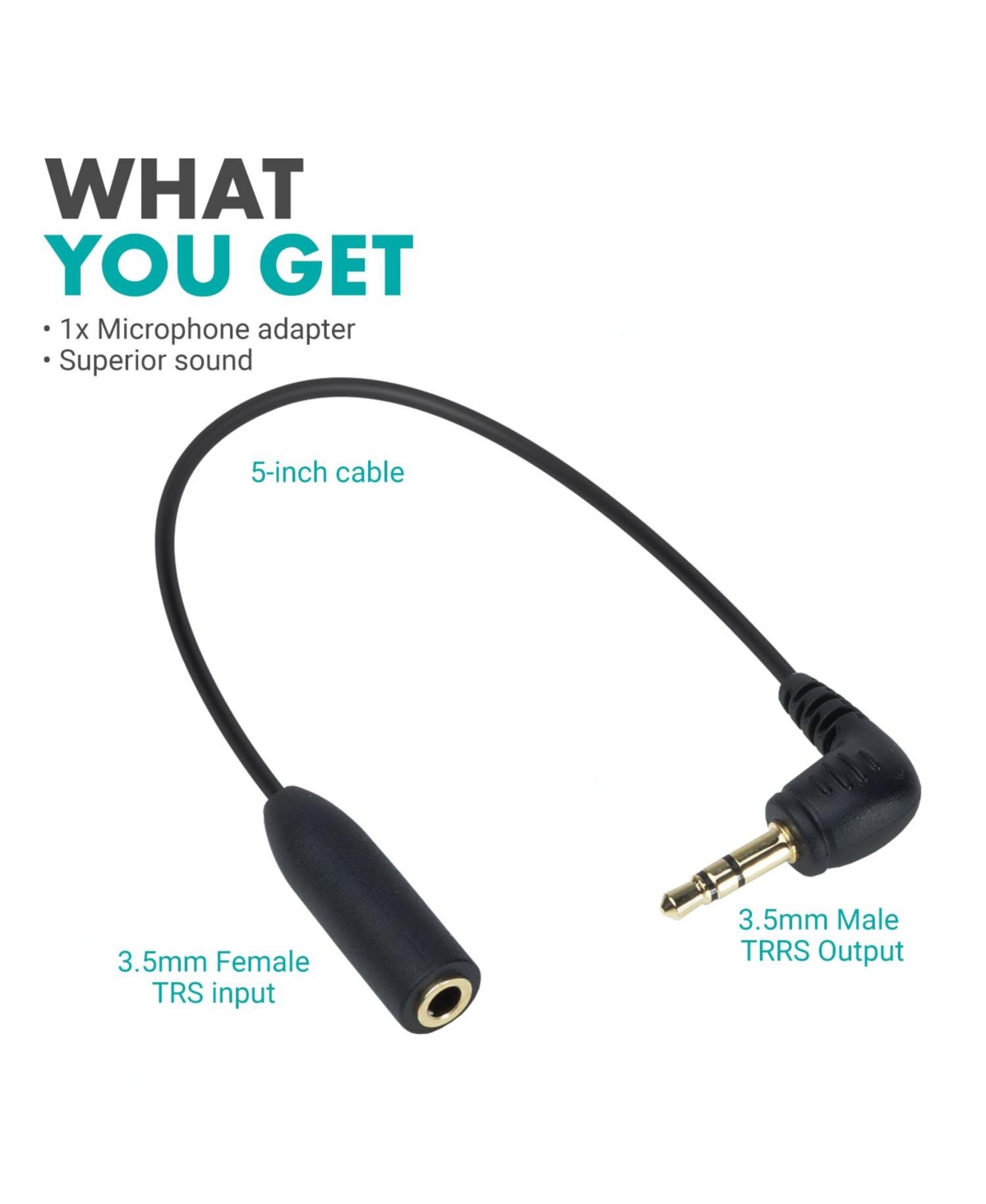 Movo MC4 Trrs to Trs Adapter