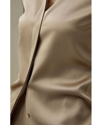 Women's Elegant Silhouette Silk Shirt